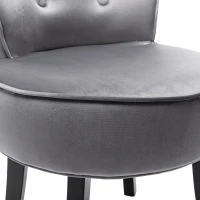 Chaise en Velours pour Chambre, Chaise de Coiffeuse avec Pieds en Chêne, 45x38,5x58 cm, Gris(m-7)