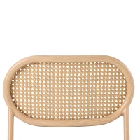 Set de 2 scaune de dining moderne din ratan cu cadru metalic, 56x52x27 cm, Maro(m-7)