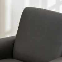 HOMCOM Fotoliu de Mobilier Capitonat, Fotoliu Modern din Imitație de Piele și Lemn, 75x78x81 cm, Maro(m-9)