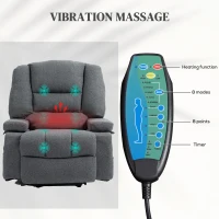 Homcom Scaun Masaj cu Ridicare – Vibratii, Caldura & Telecomanda(m-5)