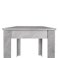 Ensemble de Salle à Manger Moderne avec Table et 2 Bancs, Design Contemporain et Structure Robuste, Gris+Blanc(m-8)