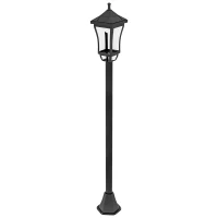 Outsunny Felinar Lumină Stradală cu Autonomie de 6 h și Ancorare la Sol, Lumina Stradală Solară, 15x15x127 cm, Negru(m-10)