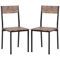 Ensemble de 4 Chaises et 1 Table à Manger design industriel pour Salle à Manger et Salon, Design Gain de Place, Marron(m-7)