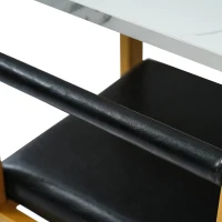 Ensemble Salle à Manger avec Table Console Extensible et 6 Chaises Salle à Manger Modernes, Table Multifonctionnelle Pliable, Blanc+Doré(m-10)