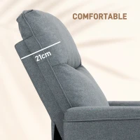 HOMCOM Fotoliu Relaxant Înclinabil, Fotoliu Ergonomic cu Spătar Înclinabil și Suport Dublu pentru Picioare, 72x83x103 cm, Gri(m-5)