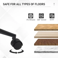 HOMCOM Scaun de Birou din Material Textil cu Înălțime Reglabilă, Scaun de Birou Pivotant cu Cotiere și Rotile, 58x58x83-93 cm, Alb(m-6)