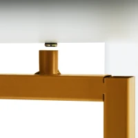 Ensemble Salle à Manger avec Table Console Extensible et 6 Chaises Salle à Manger Modernes, Table Multifonctionnelle Pliable, Blanc+Doré(m-8)