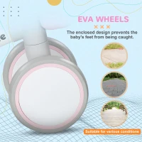 AIYAPLAY Kids Balance Bike for 1-3 Years Old with Adjustable Seat, Silent Wheels, Pink(m-6)