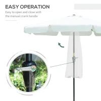 Outsunny Parasol Garden Umbrella Ø2.66m UV Protection 50+ 8 Ribs Tilt-Adjustable Beige(m-6)