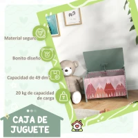 ZONEKIZ Conjunto para Niños Incluye 1 Cama Infantil Carga Máxima 40 kg 143x77x60 cm y 1 Baúl de Almacenamiento 60x37x39 cm Verde(m-7)