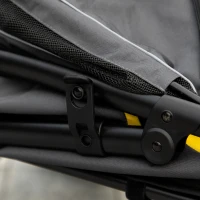 PawHut Hundetrolley bis 30kg klappbar One-klick-system 2 Sicherheitsleinen Aufbewahrungstaschen Gepolsterter Griff Dunkelgrau(m-10)