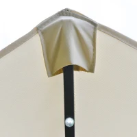 Outsunny 4.4m Double-Sided Sun Umbrella Patio Parasol LED Solar Lights Base Cream White(m-12)