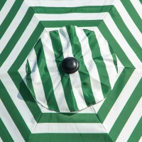 Outsunny Φ2.3m Patio Sun Umbrella Outdoor Market Table Parasol w/ Adjustable Angle 6 Ribs for Garden Backyard Pool Green Stripe(m-9)