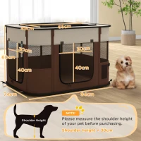 PawHut Foldable Dog Pen with Storage Bag for Indoor/Outdoor Use, Portable Pet playpen, with Ground Stakes - Brown(m-3)