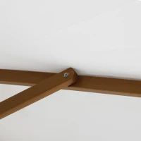 Outsunny D2.5m Bamboo Wooden Market Patio Umbrella Garden Parasol Outdoor Sunshade Canopy, 6-ribs, Cream White(m-10)