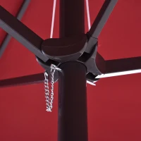 Outsunny 4.6m Garden Parasol Double-Sided Sun Umbrella Patio Market Shelter Canopy Shade Outdoor Wine Red - NO BASE(m-12)