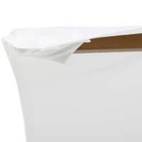 Outsunny D2.5m Bamboo Wooden Market Patio Umbrella Garden Parasol Outdoor Sunshade Canopy, 6-ribs, Cream White(m-7)