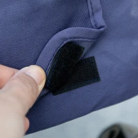 PawHut Dog Pram Dog Stroller 4 Wheels Pet Pushchair with Rolling Door, Cushion, Safety Leashes, for Small and Medium Dogs, Dark Blue(m-8)