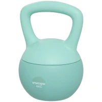 SPORTNOW Kettlebell de 6 kg Pesa Russa Preenchida de Areia Metálica e Alça Antiderrapante para Treino em Casa Ginásio 19x19x28 cm Verde(m-11)