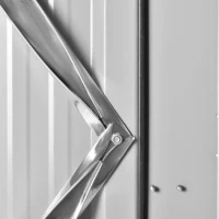 Outsunny Abri de Jardin - cabane de jardin 1,26 m² - cabanon rangement outils 2 Portes verrouillables - dim. 147L x 86l x 134H cm - tôle d'acier Gris Blanc(m-9)