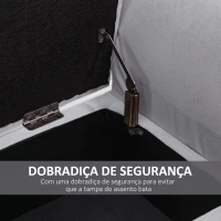 HOMCOM Banco para Pé de Cama Estofado em Veludo com Tampa Apoio para os Braços Pés de Madeira 111,5x41x65cm Cinza Claro(m-7)