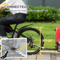 PawHut Remorque de vélo poussette 2 en 1 pour animaux de compagnie chiens chats Charge max. 30 kg avec réflecteurs et drapeau rouge(m-7)
