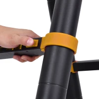 HOMCOM 3.8m Duo Aluminium Ladder w/ Tool Holder - Yellow(m-8)