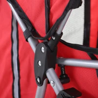 PawHut Passeggino per Cani Piccoli Pieghevole, Carrozzina per Cani con Ruote con Freni, Portabicchieri, Cestino Portaoggetti e Imbottitura Rimovibile e Lavabile, per Animali Domestici 10 kg, Rosso(m-9)