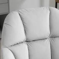 Vinsetto Bureaustoel, ergonomisch, in hoogte verstelbaar, draaibaar, velvet-look, tot 120 kg, lichtgrijs(m-7)