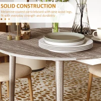 HOMCOM Folding Dining Table for 4, Round Drop Leaf Table, Modern Space Saving Small Kitchen Table with Wood Legs for Dining Room, Grey(m-6)