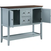 Elegant Wooden Console Table with Lower Shelf, Ideal for Hallway or Living Room, 105x38x86 cm, SoBuy Shoe Cabinet, Navy(m-5)