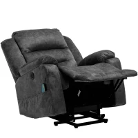 Power Lift Electric Recliner Chair with Massage and Heating Points, Recliner Armchair for Elderly, 87x85x107 cm, Grey(m-9)