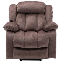 Power Lift Recliner Massage Chair with Heat & Vibration, Heavy Duty Safety Motion for Elderly, Easy Assembly, 96x95x100 cm, Brown(m-9)