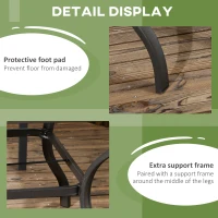 Outsunny 94 x 94 cm Garden Table with Parasol Hole, Outdoor Dining Table for 4, Square Patio Table with Stone-Grain Effect PC Board Top for Patio, Garden, Grey(m-7)