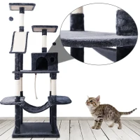 Extra-Large Cat Tree with Scratching Posts, Multi-Level Activity Centre for Large Cats, 61x50.5x170 cm, Grey(m-8)