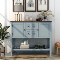 Elegant Wooden Console Table with Lower Shelf, Ideal for Hallway or Living Room, 105x38x86 cm, SoBuy Shoe Cabinet, Navy(m-1)