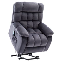 Power Lift Recliner Armchair with Heating Points, Side Pockets, Easy Assembly, Electric Massage Chair for Elderly, 91x81x104 cm, Grey(m-2)