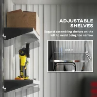 Outsunny Căsuță de Grădină cu Bază din Oțel, Adăpost pentru Unelte de Grădină cu Acoperiș și Ușă, 161x95x163/181 cm, Gri(m-5)
