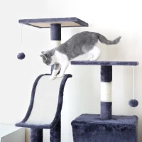 Extra-Large Cat Tree with Scratching Posts, Multi-Level Activity Centre for Large Cats, 61x50.5x170 cm, Grey(m-7)