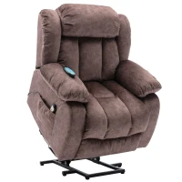 Power Lift Recliner Massage Chair with Heat & Vibration, Heavy Duty Safety Motion for Elderly, Easy Assembly, 96x95x100 cm, Brown(m-2)