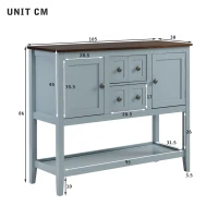 Elegant Wooden Console Table with Lower Shelf, Ideal for Hallway or Living Room, 105x38x86 cm, SoBuy Shoe Cabinet, Navy(m-3)