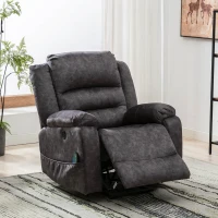 Power Lift Electric Recliner Chair with Massage and Heating Points, Recliner Armchair for Elderly, 87x85x107 cm, Grey(m-1)
