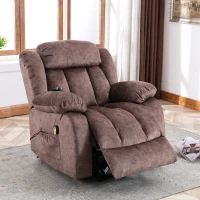 Power Lift Recliner Massage Chair with Heat & Vibration, Heavy Duty Safety Motion for Elderly, Easy Assembly, 96x95x100 cm, Brown(m-1)