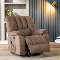 Executive Power Lift Massage Chair with Heating Points, USB Ports, Side Pockets, Easy Assembly, 92x94x105 cm, Brown(m-1)