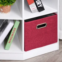 HOMCOM Meuble de rangement d'angle meuble enfant unité de rangement 9 niches 3 tiroirs non tissé MDF blanc(m-10)