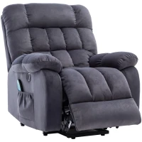 Power Lift Recliner Armchair with Heating Points, Side Pockets, Easy Assembly, Electric Massage Chair for Elderly, 91x81x104 cm, Grey(m-9)