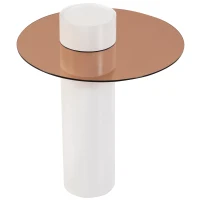 Modern Nest of Coffee Tables Set of 2, Melamine Veneer Top with Metal Frame, Includes Large and Small Tables, Easy Assembly, 60x60x40 cm; 40x40x42 cm, White(m-9)