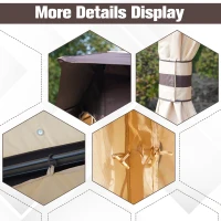 Outsunny 3.2 x 3.2m Garden Gazebo - Double Roof Outdoor Gazebo Canopy Shelter with Netting, Solid Steel Frame for Garden, Lawn, Backyard, and Deck(m-6)