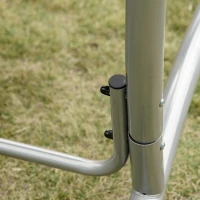 Outsunny Three Person Steel Outdoor Porch Swing Chair Bench w/ Canopy Cover Grey(m-11)