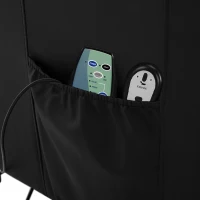 Power Lift Recliner Massage Chair with Heat & Vibration, Heavy Duty Safety Motion Mechanism, Side Pockets, Remote Control, Faux Leather - 73x91x109 cm, Black(m-9)